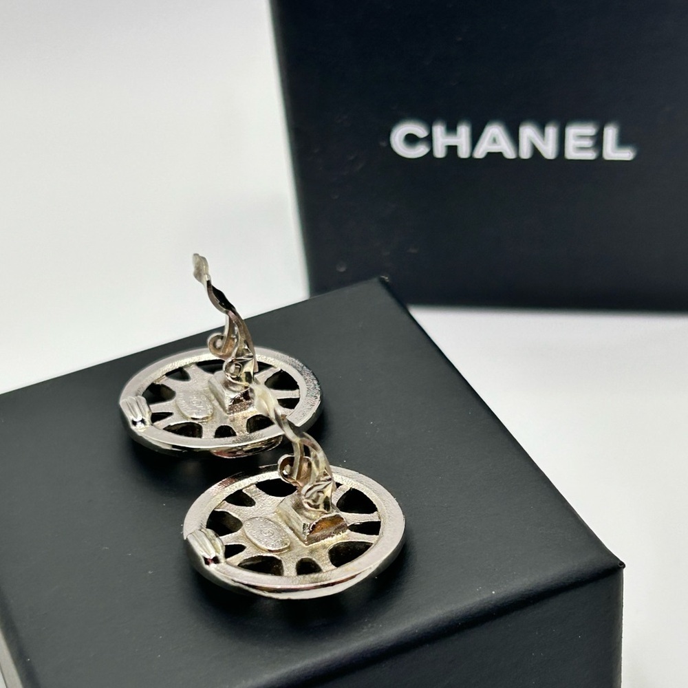 Chanel Silver Coco Mark Earrings - Picture 5 of 9